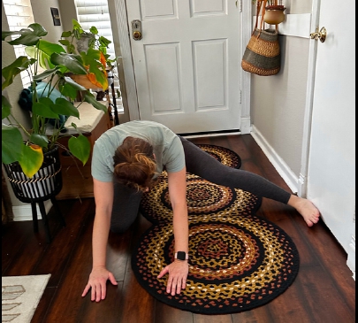 Adductor stretch exercise demonstration